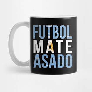 Futbol Mate Asado, Funny Argentinian Flag Soccer Lover, Argentina Campeón Mundial Qatar 2022 Mug